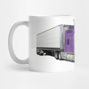 Purple Kenworth Truck pencil Drawing Mug